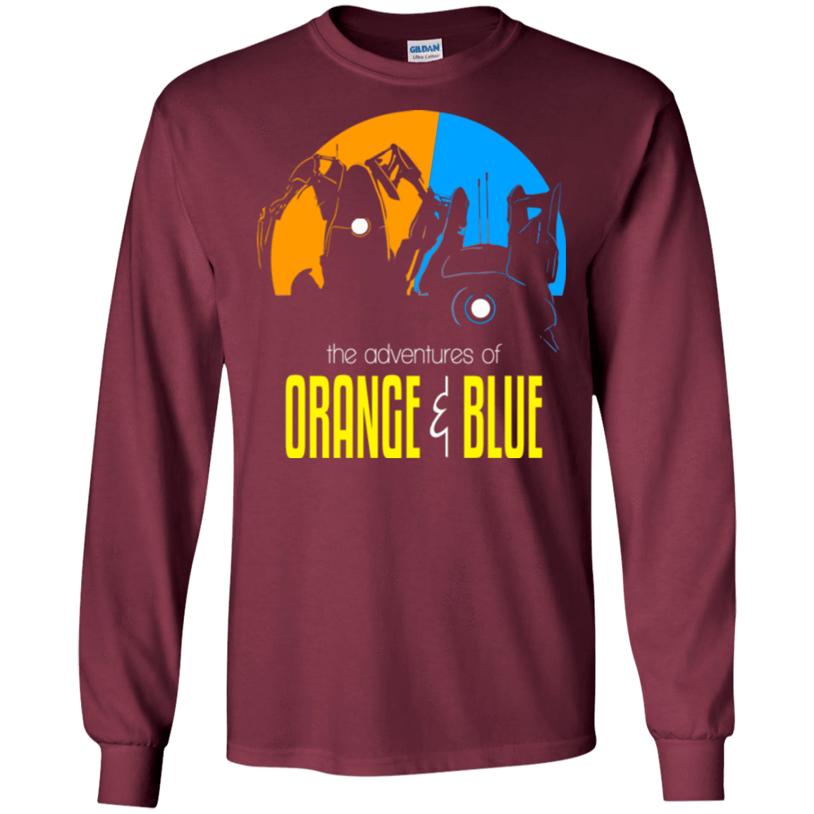 T-Shirts Maroon / S Adventure Orange and Blue Men's Long Sleeve T-Shirt