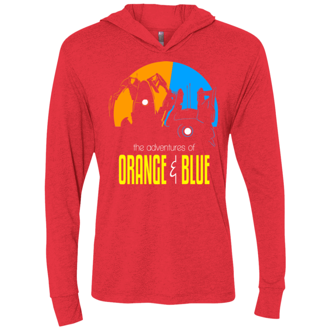 T-Shirts Vintage Red / X-Small Adventure Orange and Blue Triblend Long Sleeve Hoodie Tee
