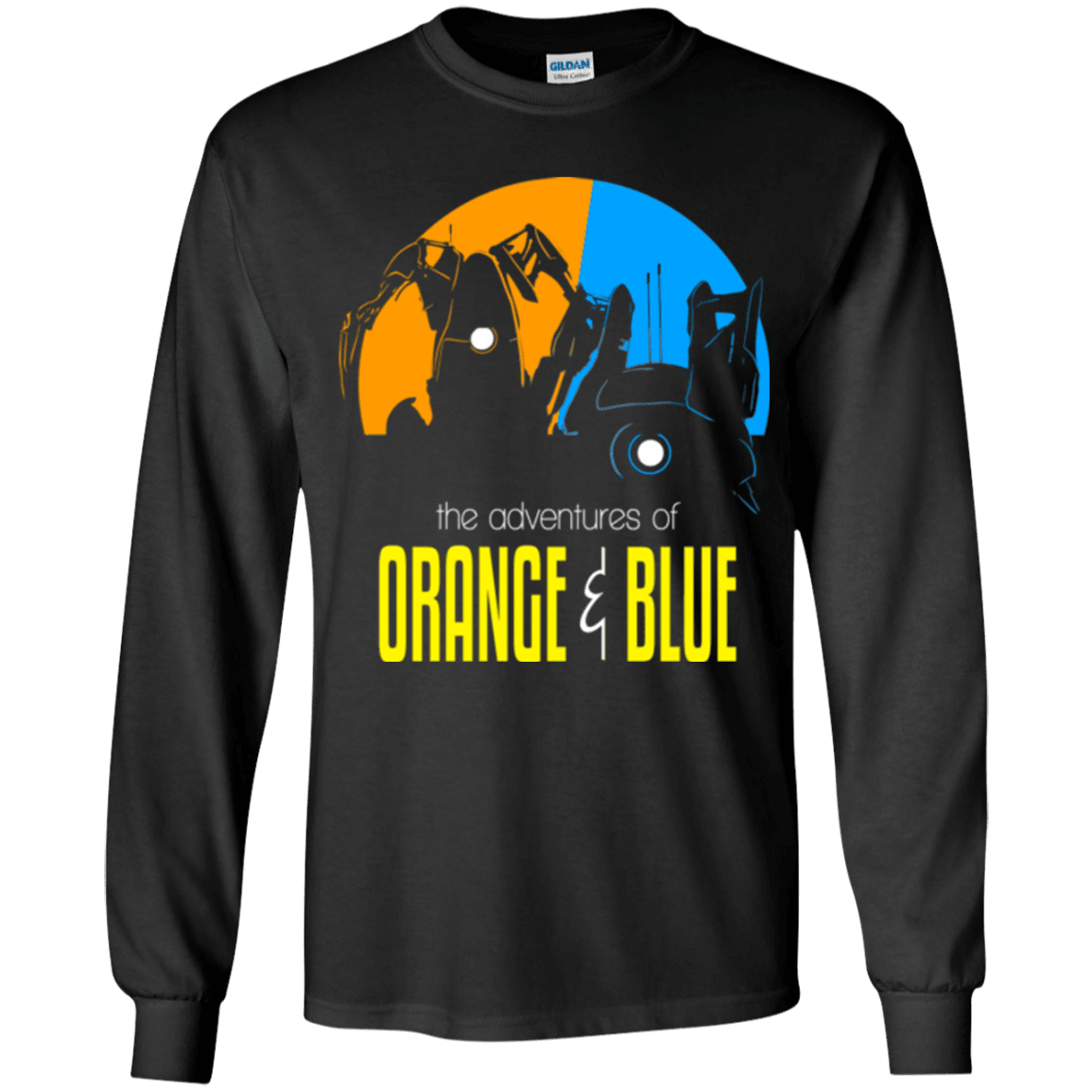 T-Shirts Black / YS Adventure Orange and Blue Youth Long Sleeve T-Shirt