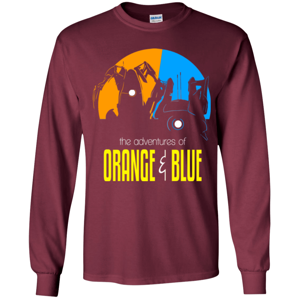 T-Shirts Maroon / YS Adventure Orange and Blue Youth Long Sleeve T-Shirt