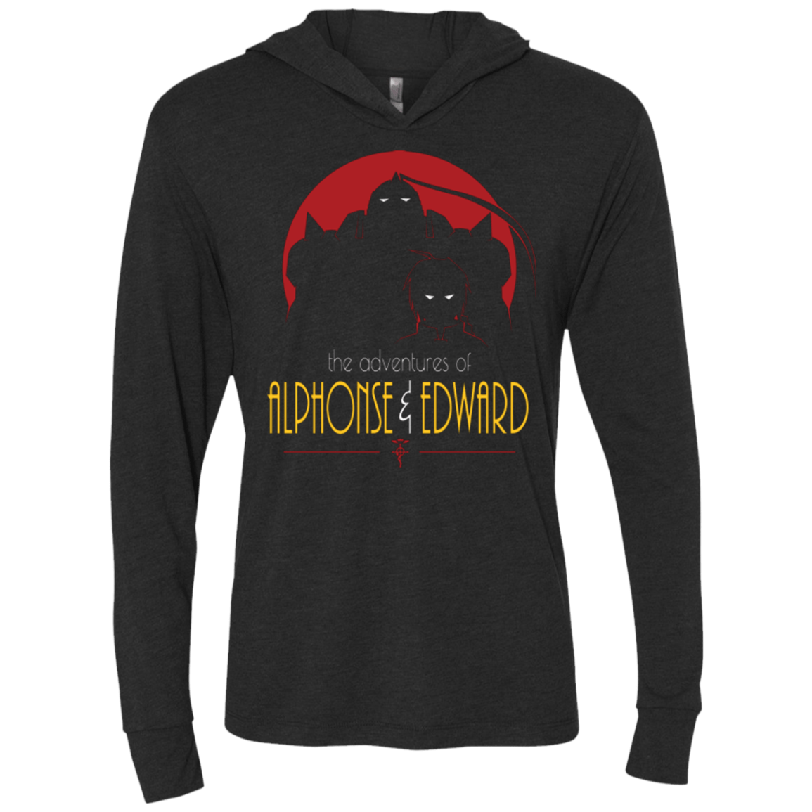 T-Shirts Vintage Black / X-Small Adventures of Alphonse & Edward Triblend Long Sleeve Hoodie Tee