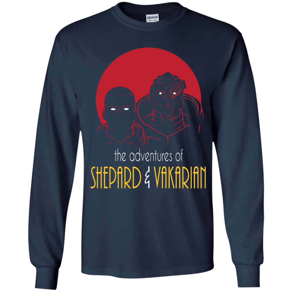 T-Shirts Navy / YS Adventures of Broshep & Vakarian Youth Long Sleeve T-Shirt