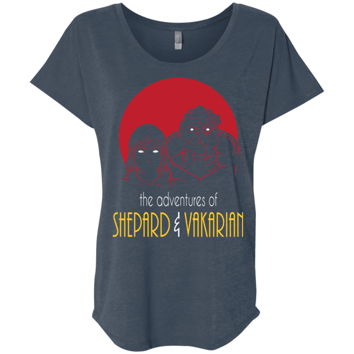 T-Shirts Indigo / X-Small Adventures of Femshep & Vakarian Triblend Dolman Sleeve