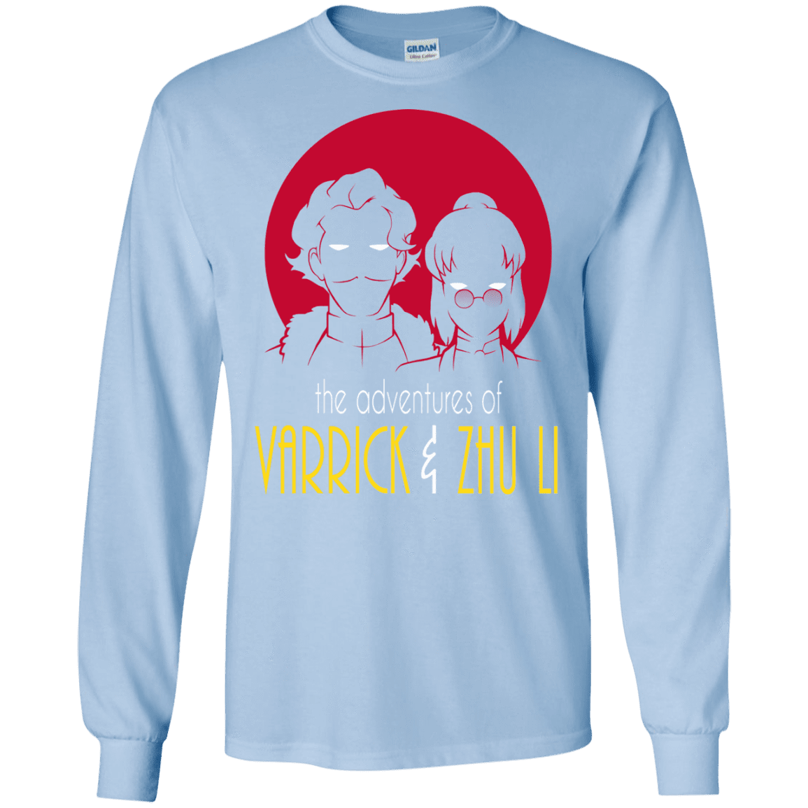 T-Shirts Light Blue / S Adventures of Varrick & Zhu Li Men's Long Sleeve T-Shirt