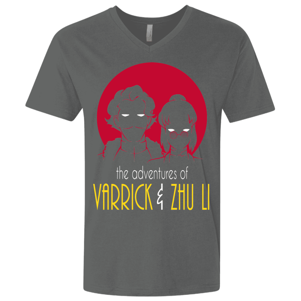 T-Shirts Heavy Metal / X-Small Adventures of Varrick & Zhu Li Men's Premium V-Neck