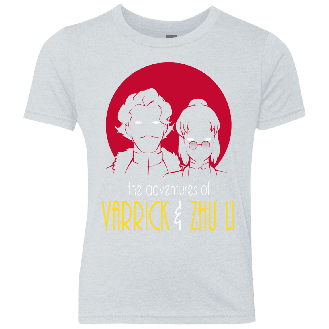 T-Shirts Heather White / YXS Adventures of Varrick & Zhu Li Youth Triblend T-Shirt