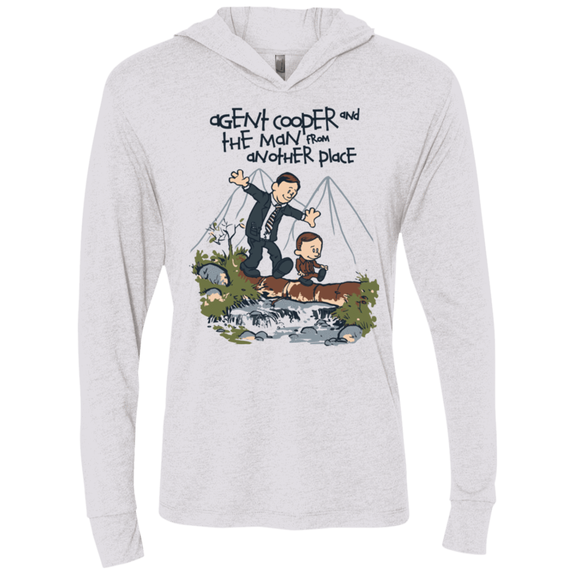 T-Shirts Heather White / X-Small Agent Cooper and Triblend Long Sleeve Hoodie Tee
