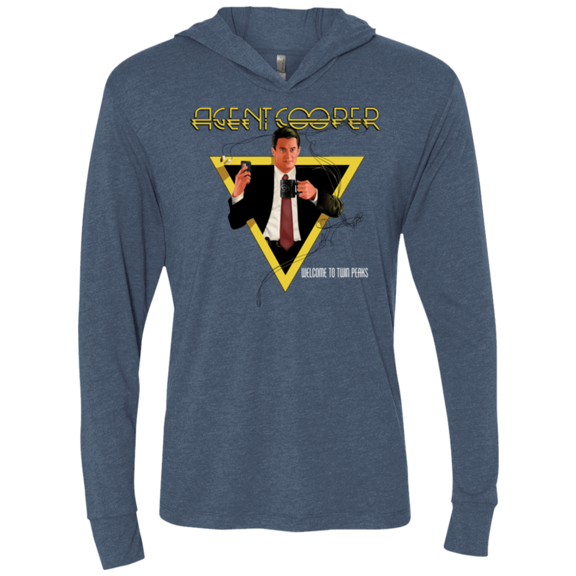 T-Shirts Indigo / X-Small Agent Cooper Triblend Long Sleeve Hoodie Tee