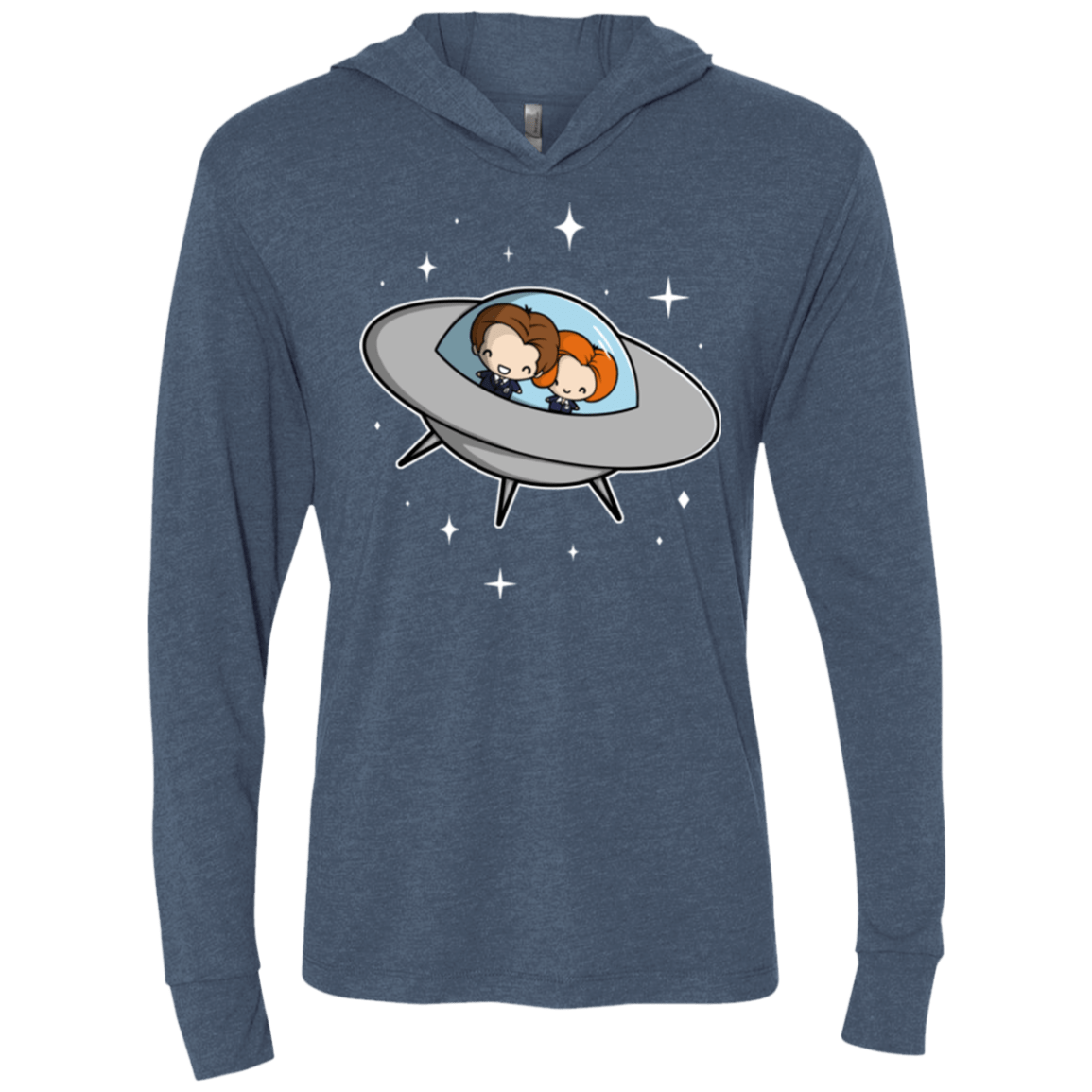 T-Shirts Indigo / X-Small Agents in Space Triblend Long Sleeve Hoodie Tee