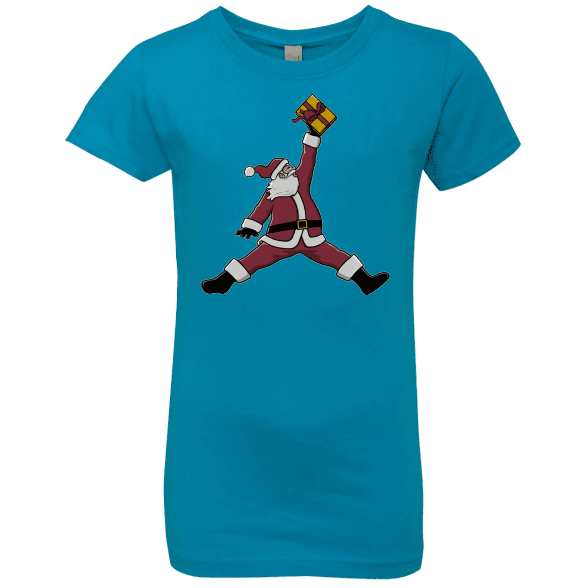 T-Shirts Turquoise / YXS Air Santa Girls Premium T-Shirt