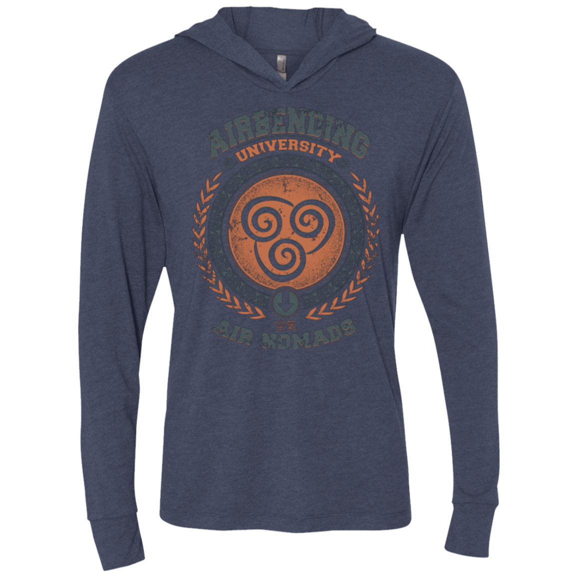 T-Shirts Vintage Navy / X-Small Airbending University Triblend Long Sleeve Hoodie Tee