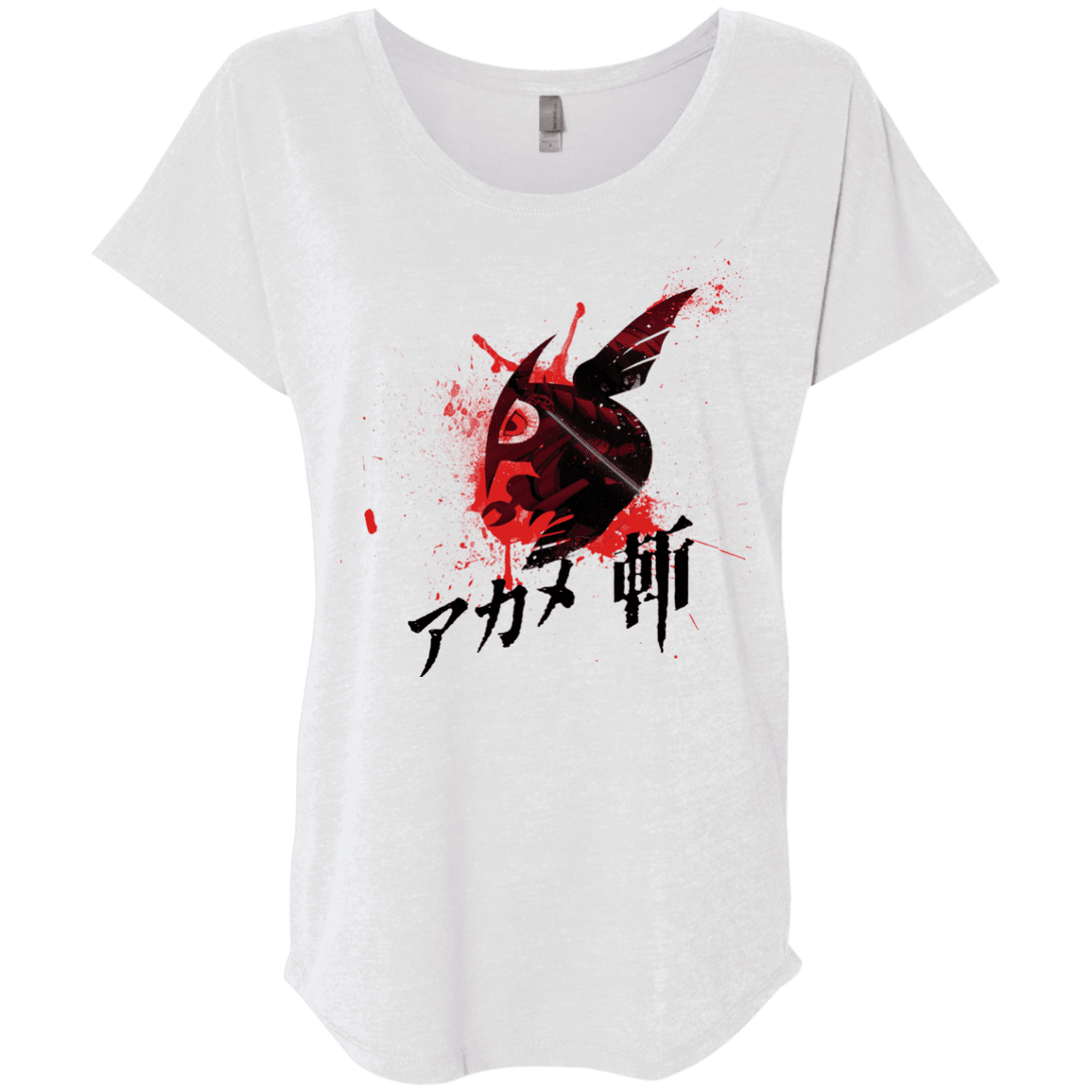 T-Shirts Heather White / X-Small Akame Triblend Dolman Sleeve