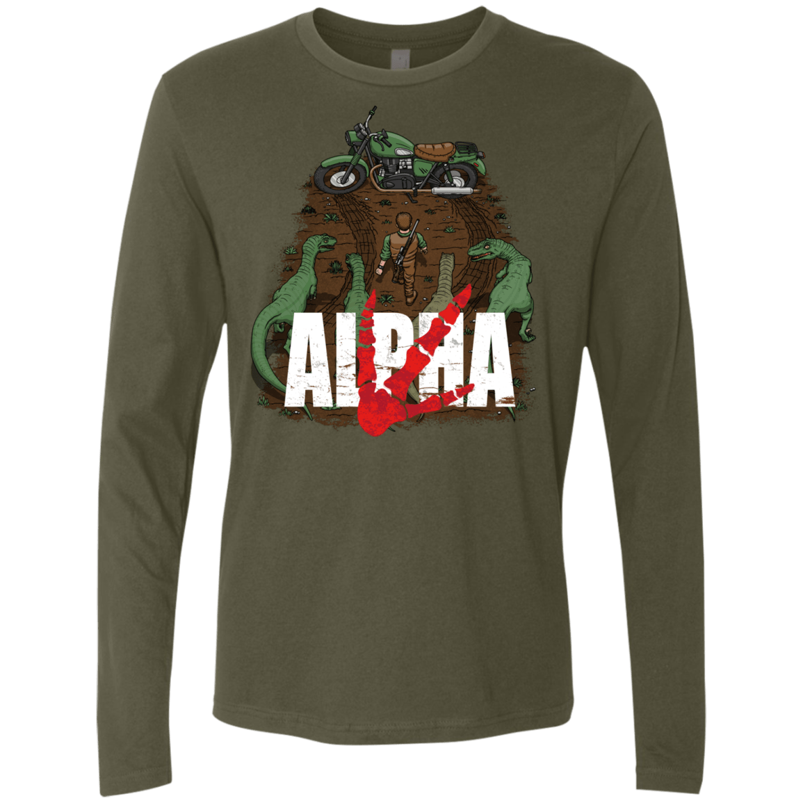 T-Shirts Military Green / Small Akira Park Men's Premium Long Sleeve