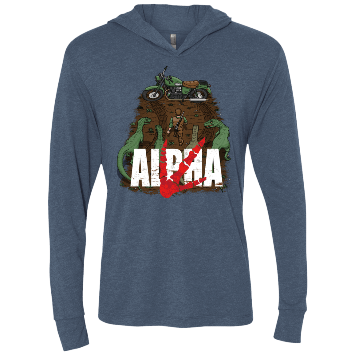 T-Shirts Indigo / X-Small Akira Park Triblend Long Sleeve Hoodie Tee