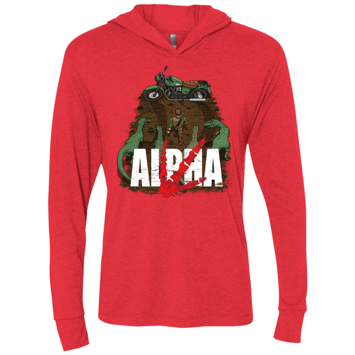 T-Shirts Vintage Red / X-Small Akira Park Triblend Long Sleeve Hoodie Tee