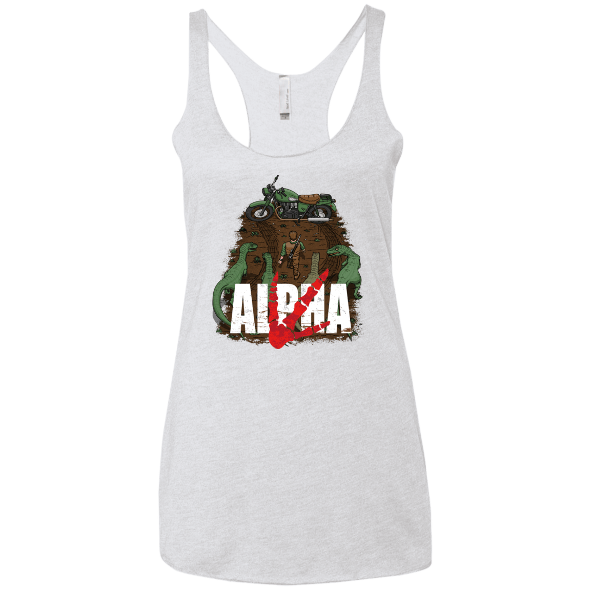 T-Shirts Heather White / X-Small Akira Park Women's Triblend Racerback Tank