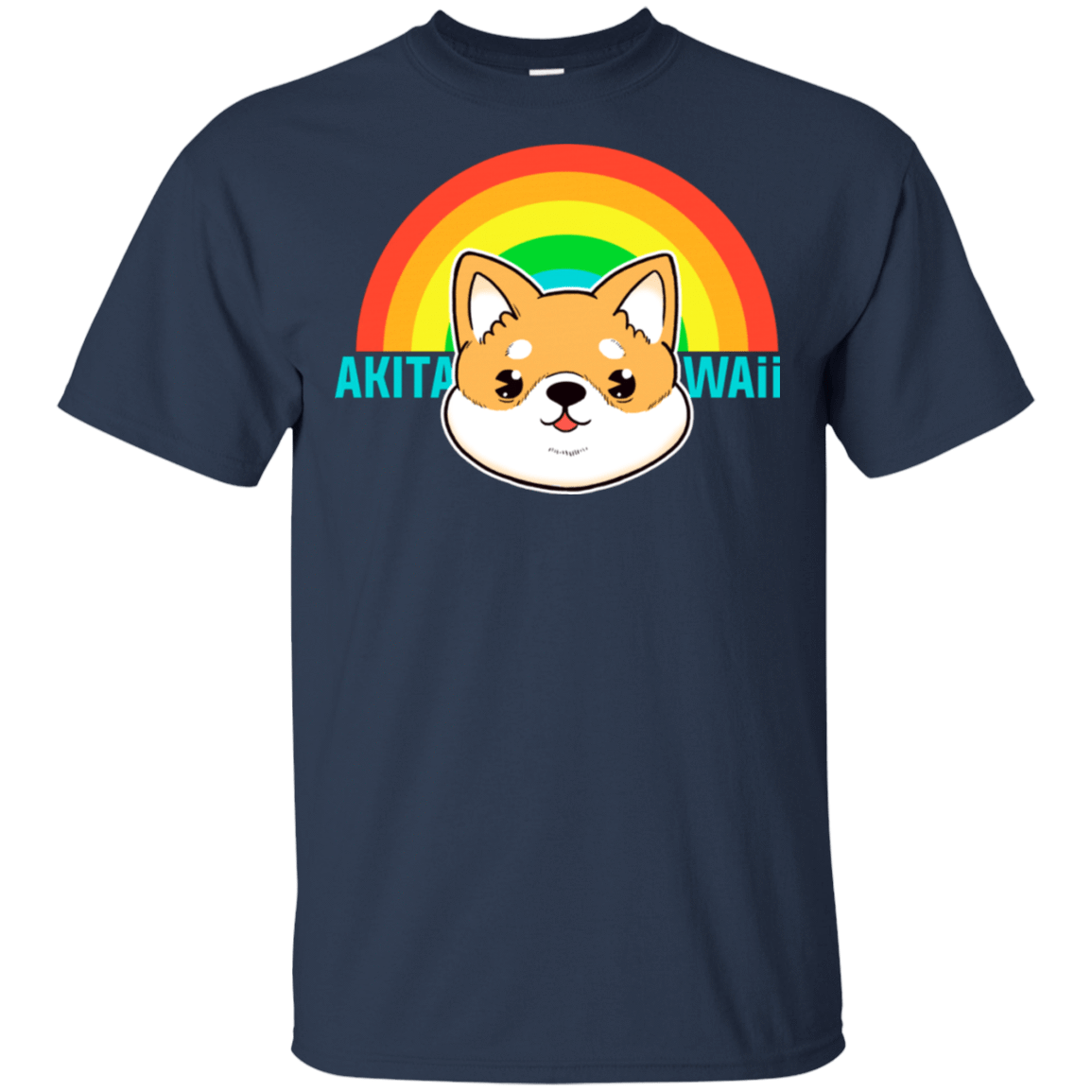 T-Shirts Navy / S Akita Kawaii T-Shirt