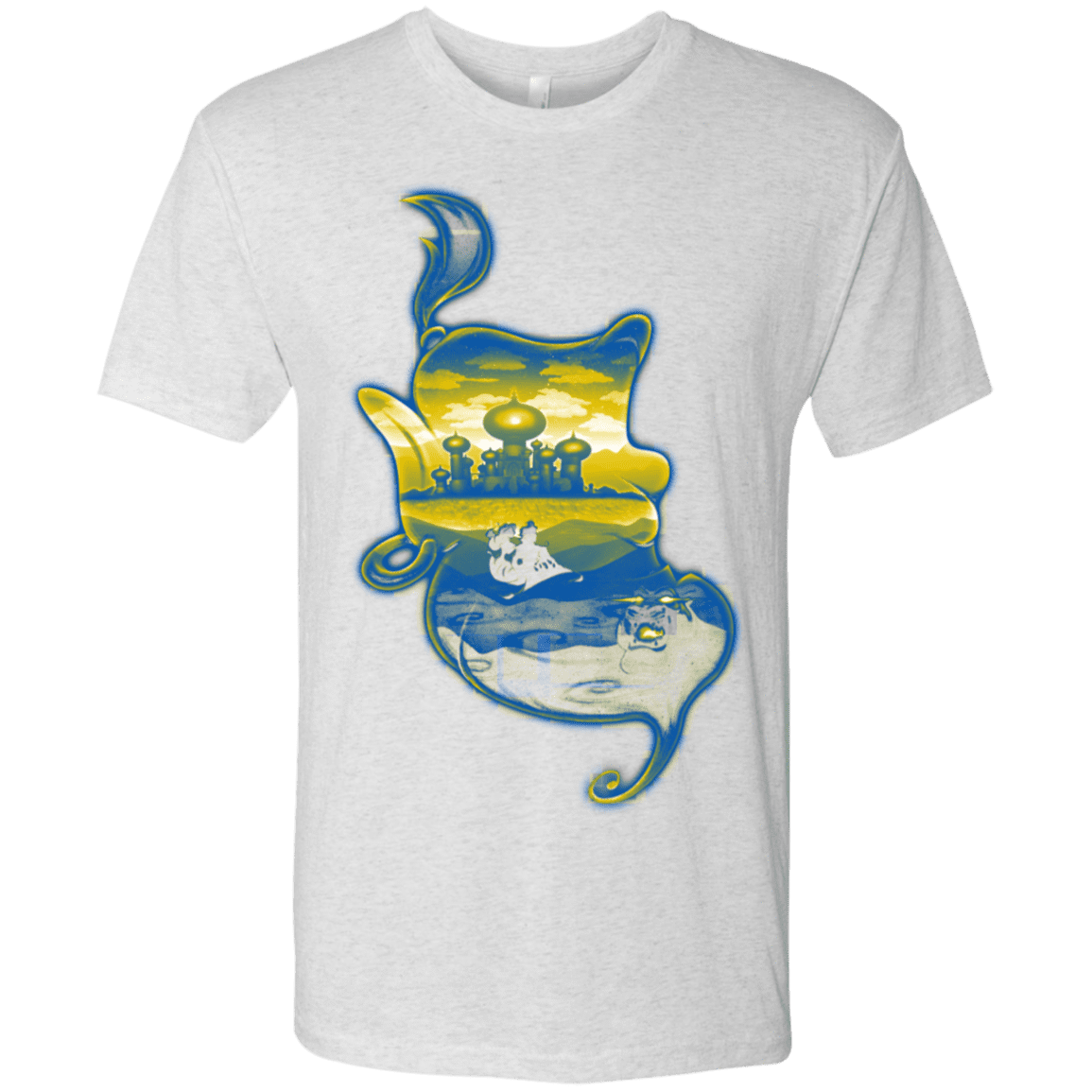T-Shirts Heather White / S Aladdin Silhouette Men's Triblend T-Shirt