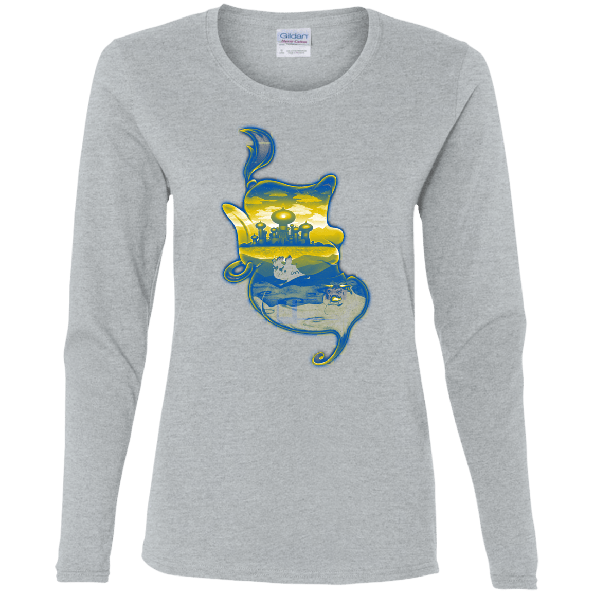 T-Shirts Sport Grey / S Aladdin Silhouette Women's Long Sleeve T-Shirt