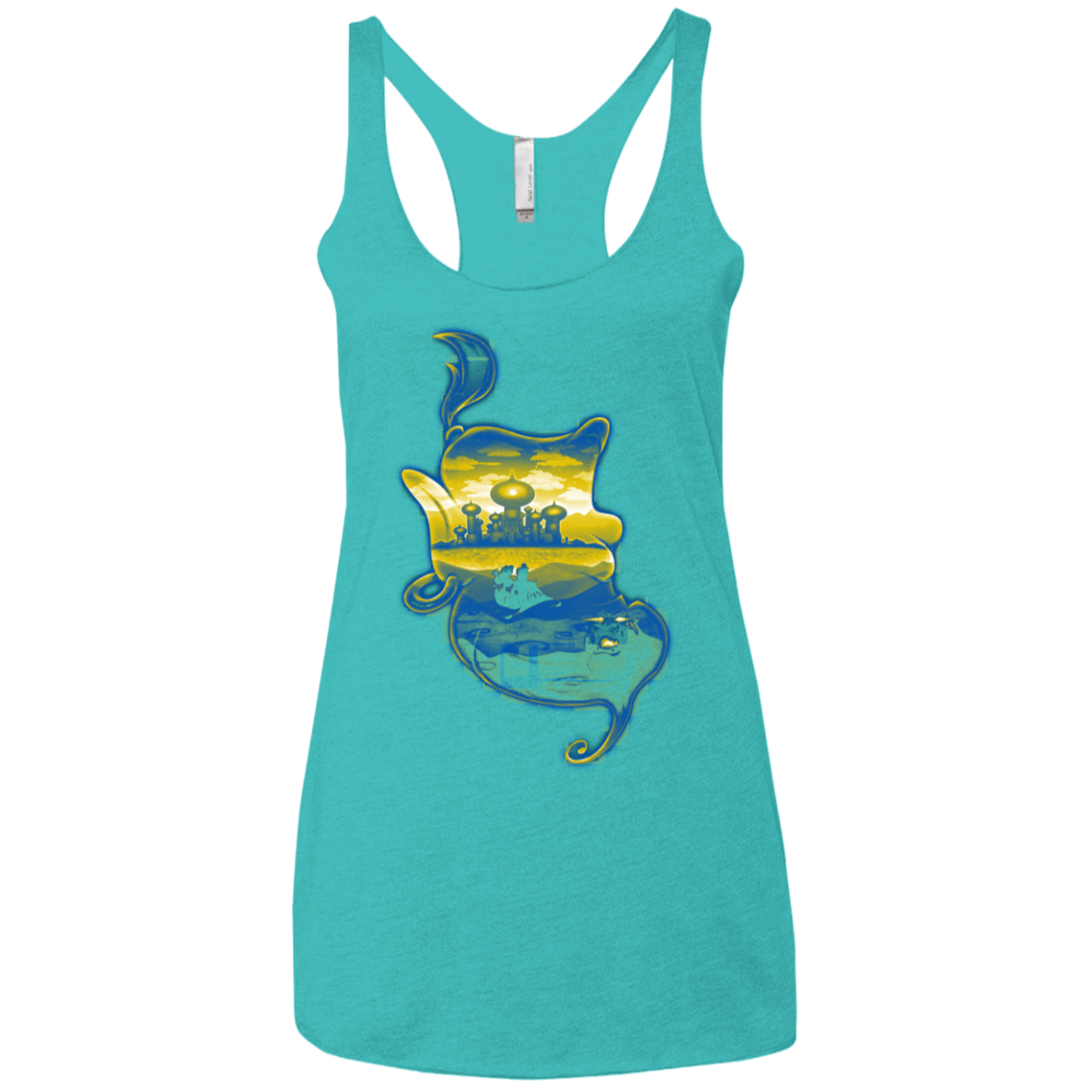 T-Shirts Tahiti Blue / X-Small Aladdin Silhouette Women's Triblend Racerback Tank