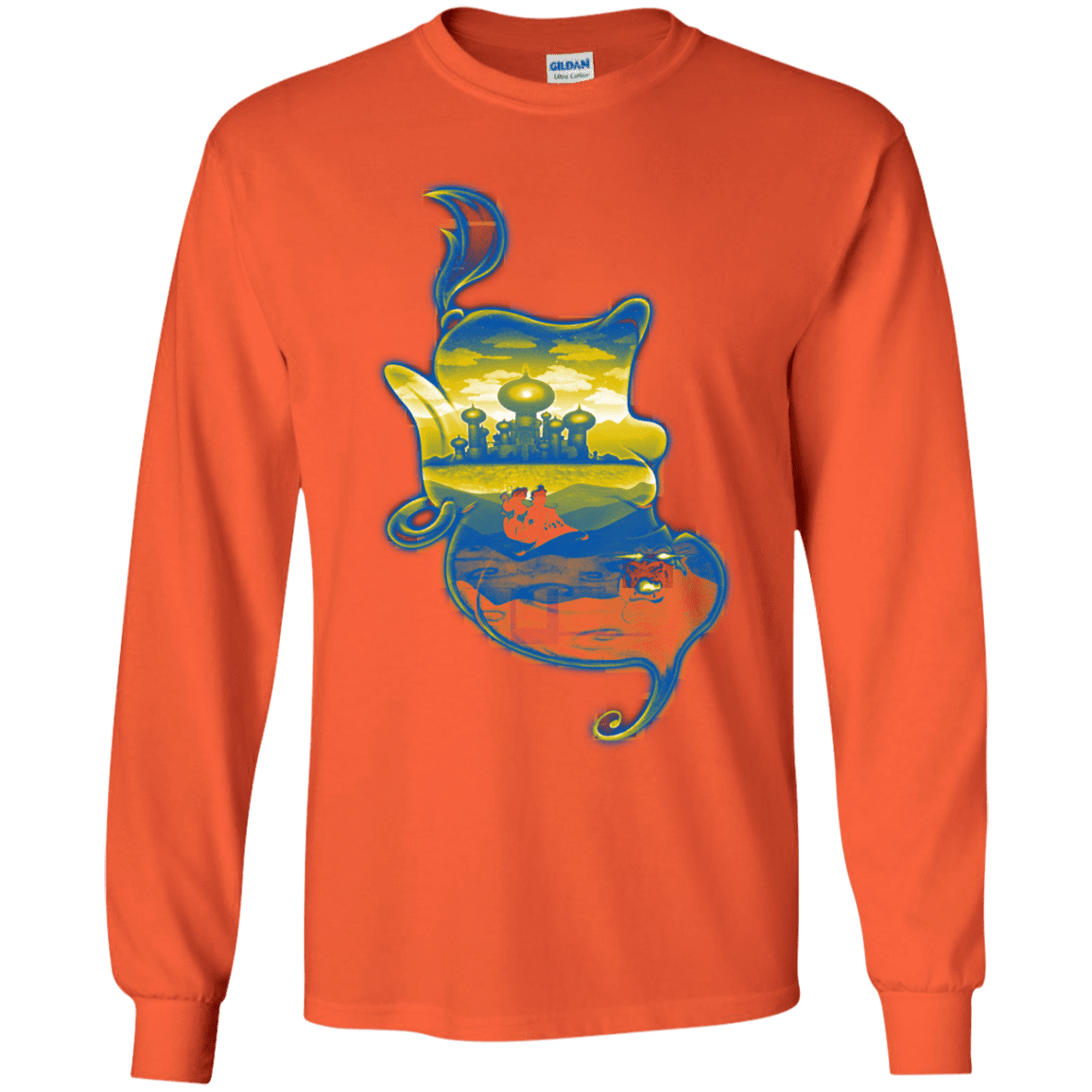 T-Shirts Orange / YS Aladdin Silhouette Youth Long Sleeve T-Shirt