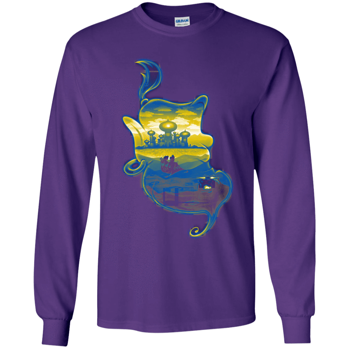 T-Shirts Purple / YS Aladdin Silhouette Youth Long Sleeve T-Shirt