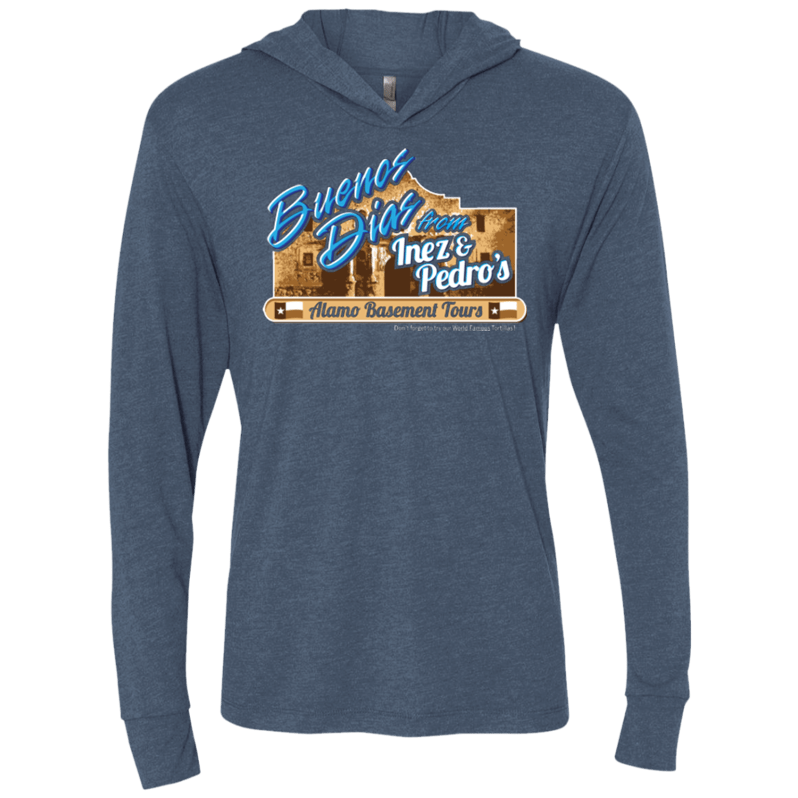 T-Shirts Indigo / X-Small Alamo Basement Triblend Long Sleeve Hoodie Tee