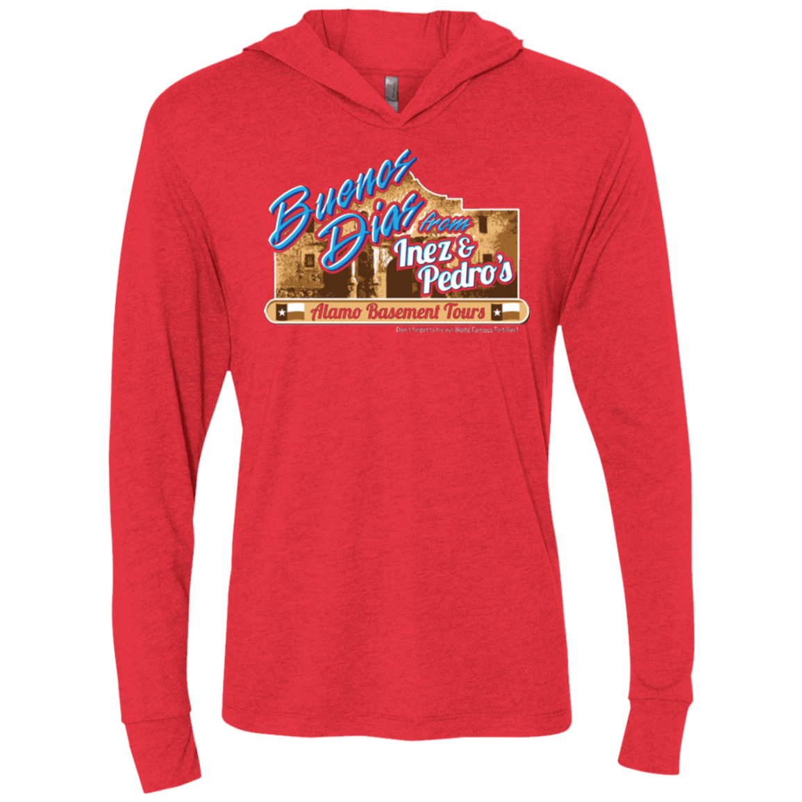 T-Shirts Vintage Red / X-Small Alamo Basement Triblend Long Sleeve Hoodie Tee