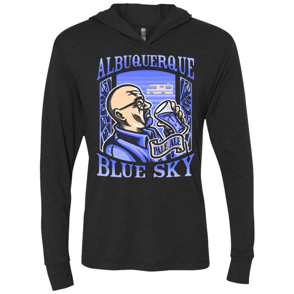 T-Shirts Vintage Black / X-Small Albuquerque Blue Sky Triblend Long Sleeve Hoodie Tee