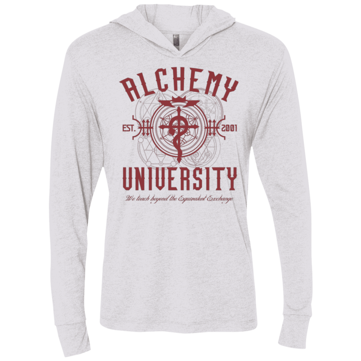 T-Shirts Heather White / X-Small Alchemy University Triblend Long Sleeve Hoodie Tee