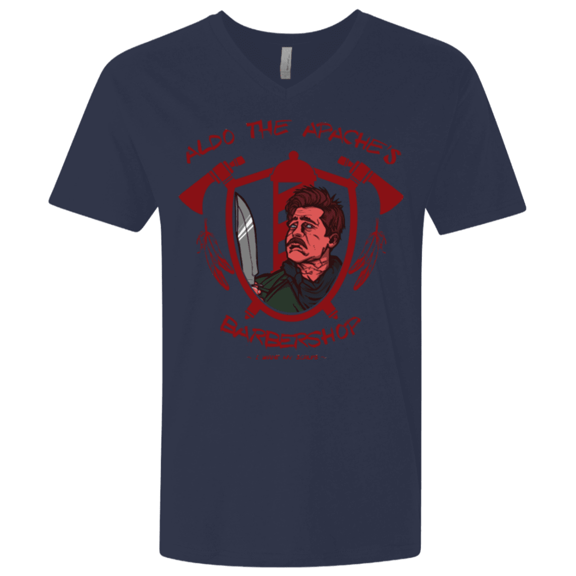 T-Shirts Midnight Navy / X-Small Aldos Barber Shop Men's Premium V-Neck