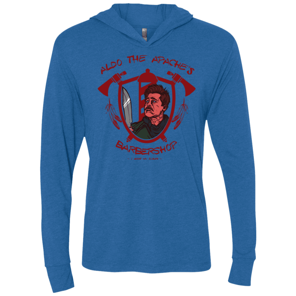 T-Shirts Vintage Royal / X-Small Aldos Barber Shop Triblend Long Sleeve Hoodie Tee