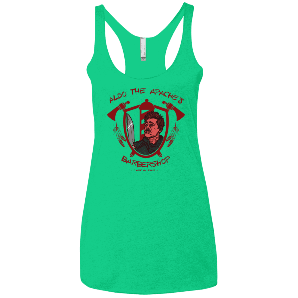 T-Shirts Envy / X-Small Aldos Barber Shop Women's Triblend Racerback Tank