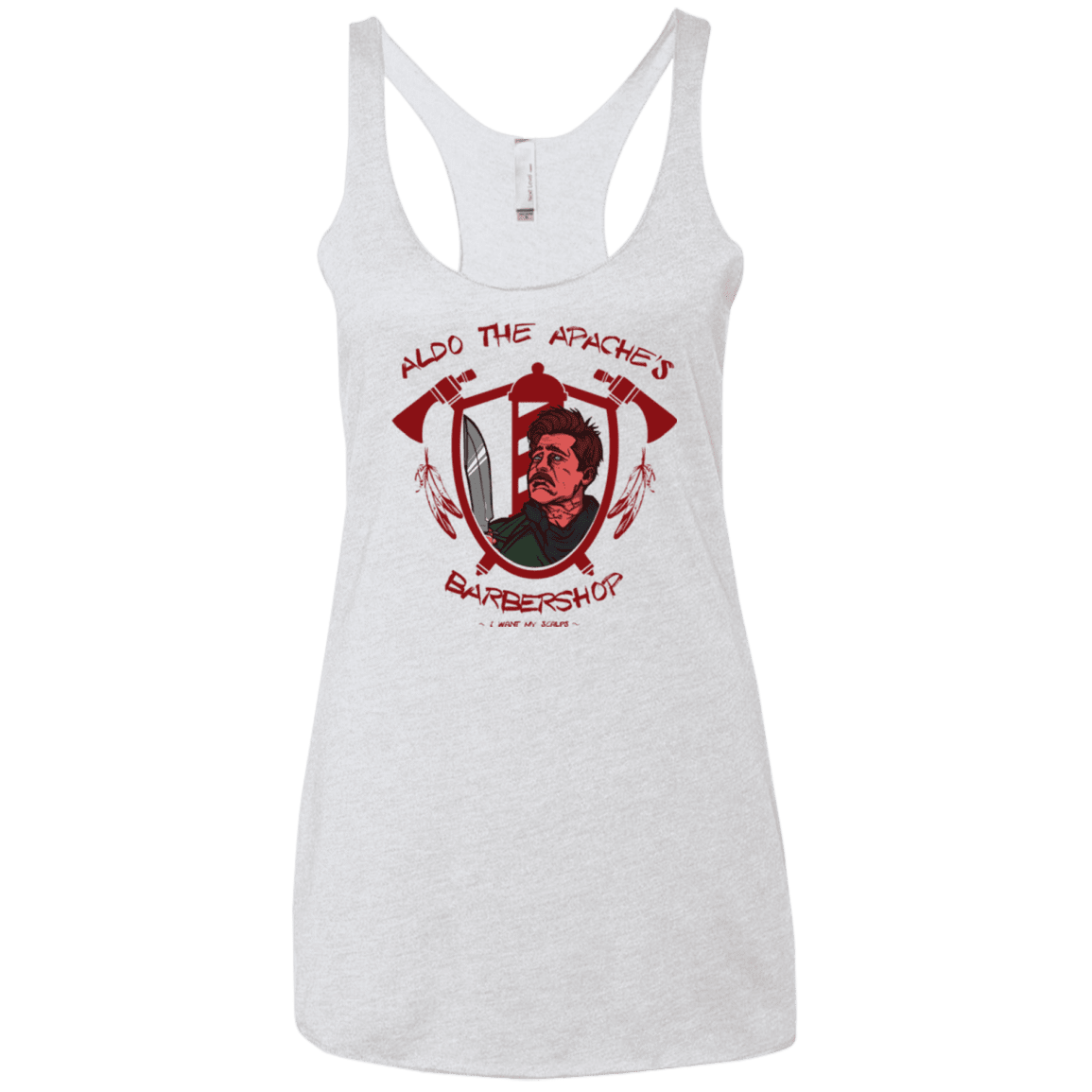 T-Shirts Heather White / X-Small Aldos Barber Shop Women's Triblend Racerback Tank
