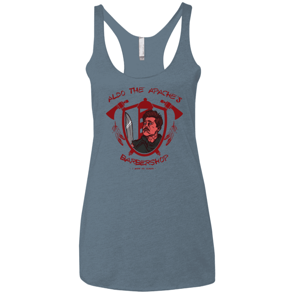 T-Shirts Indigo / X-Small Aldos Barber Shop Women's Triblend Racerback Tank