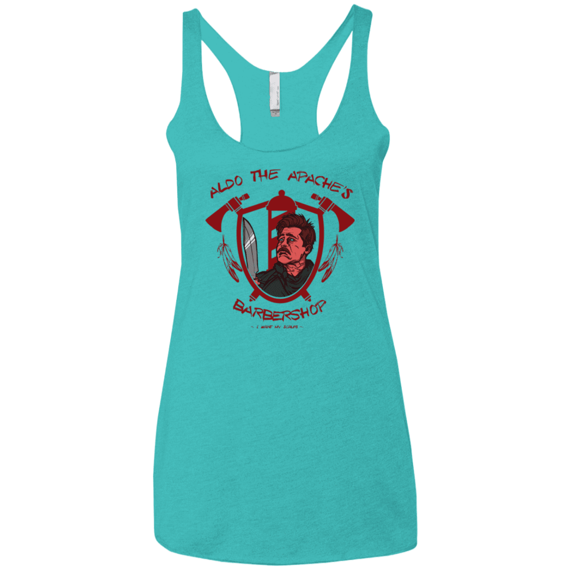 T-Shirts Tahiti Blue / X-Small Aldos Barber Shop Women's Triblend Racerback Tank