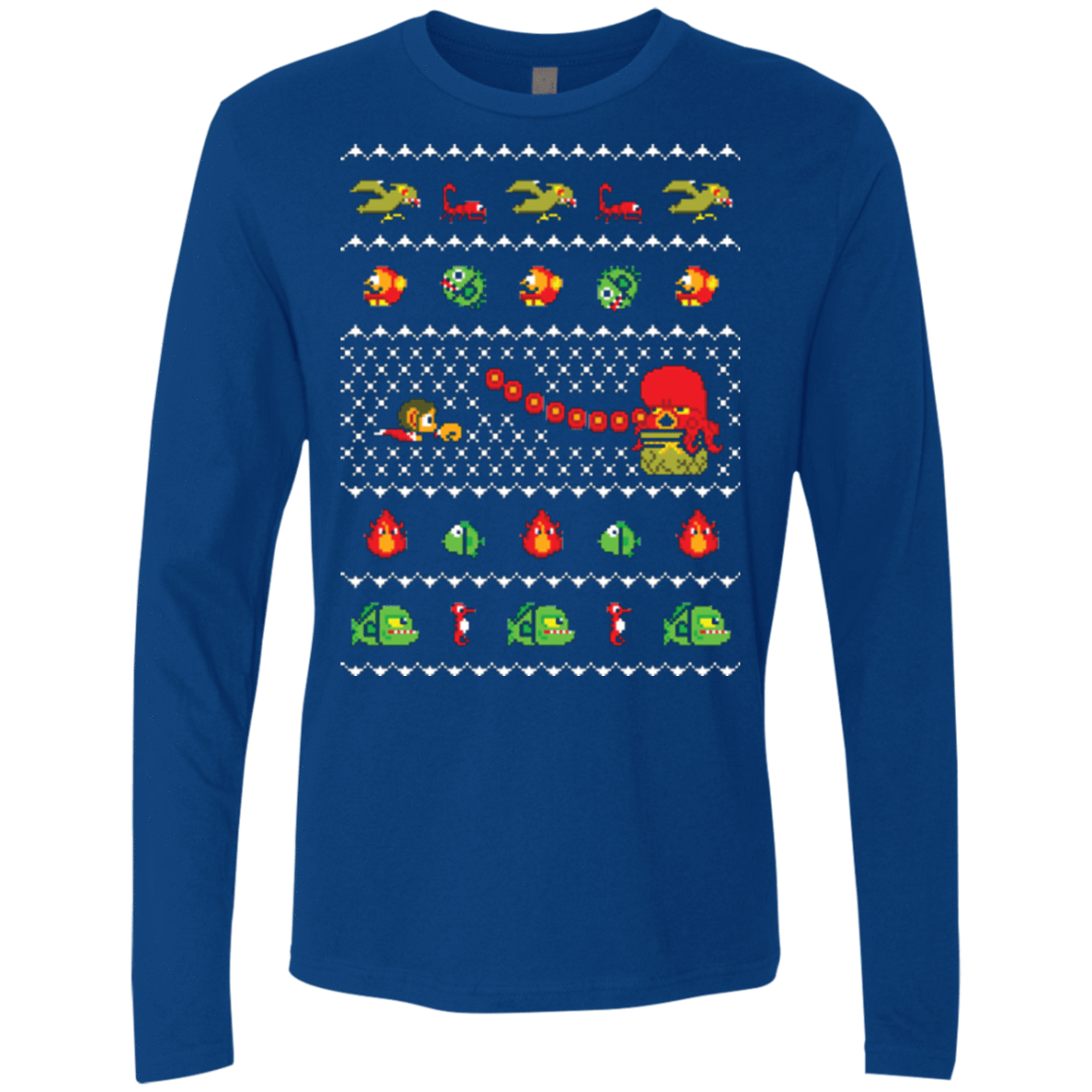 T-Shirts Royal / Small Alex Kidd In Christmas World Men's Premium Long Sleeve