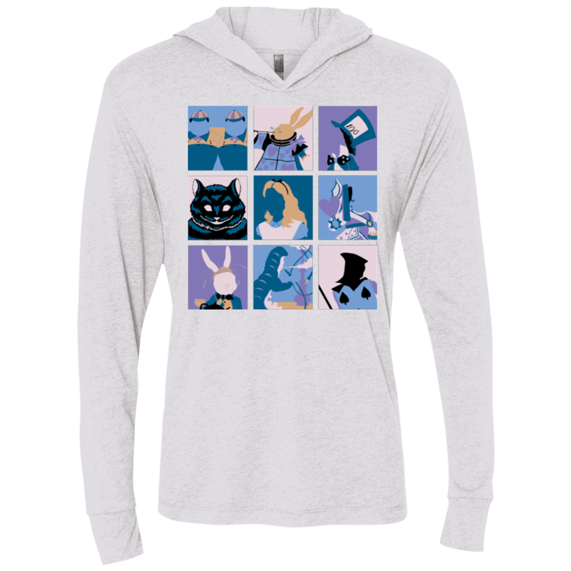 T-Shirts Heather White / X-Small Alice Pop Triblend Long Sleeve Hoodie Tee