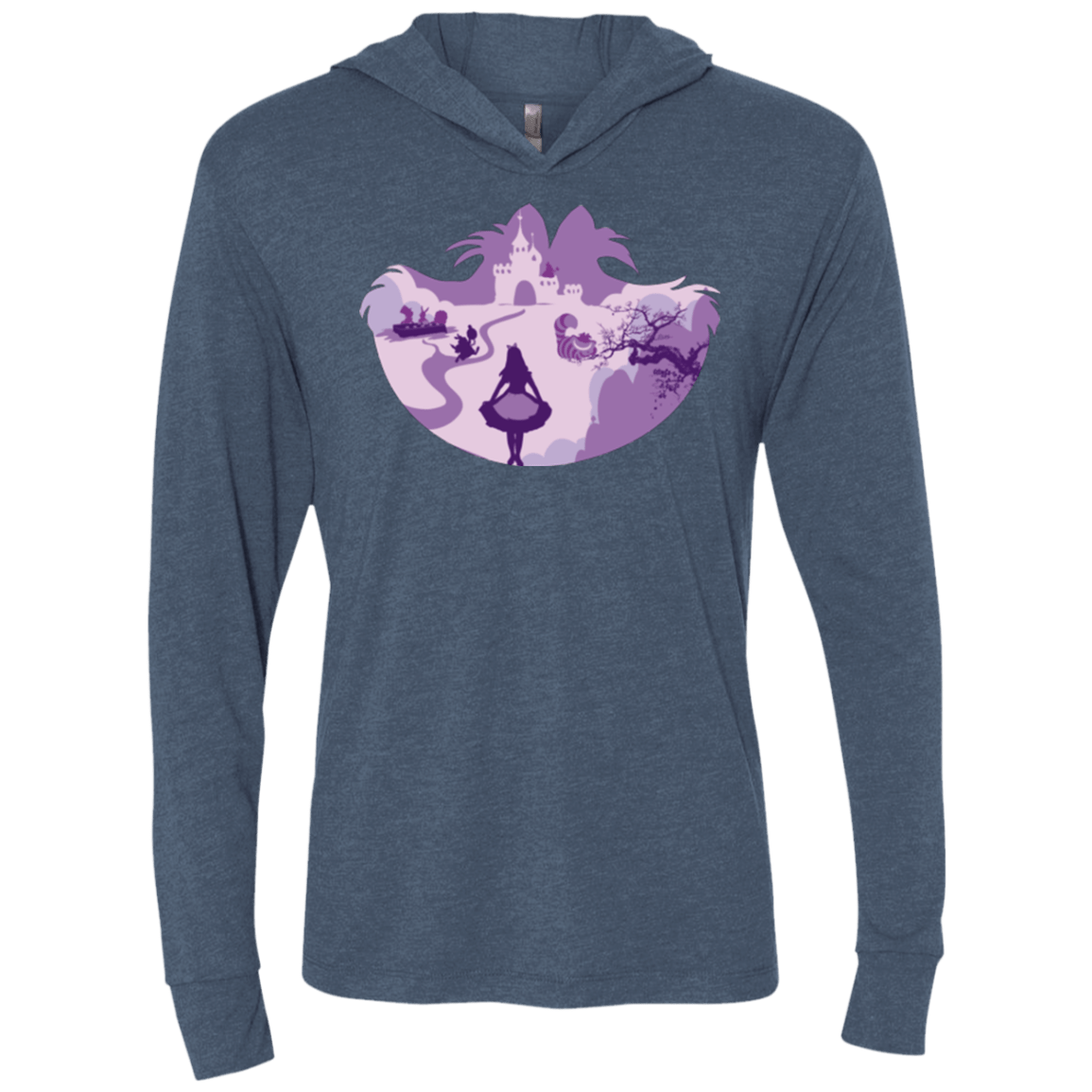 T-Shirts Indigo / X-Small Alice Portrait Pop Triblend Long Sleeve Hoodie Tee