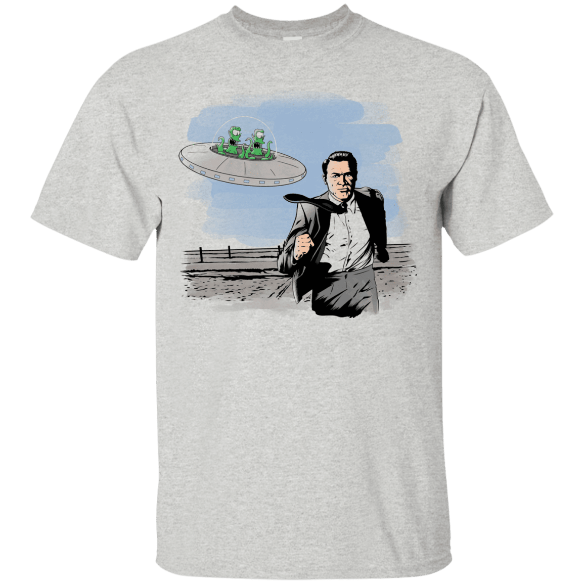 T-Shirts Ash / Small Alien Attack T-Shirt