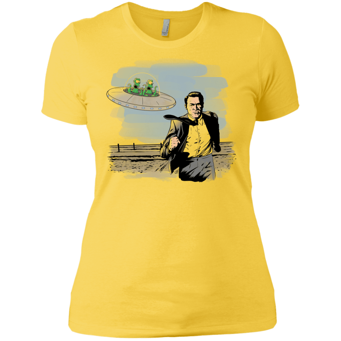 T-Shirts Vibrant Yellow / X-Small Alien Attack Women's Premium T-Shirt