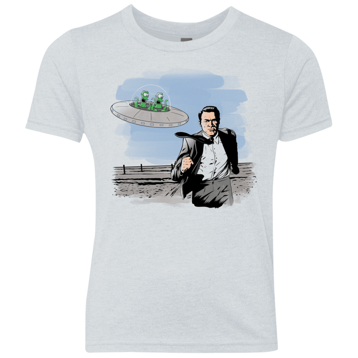 T-Shirts Heather White / YXS Alien Attack Youth Triblend T-Shirt