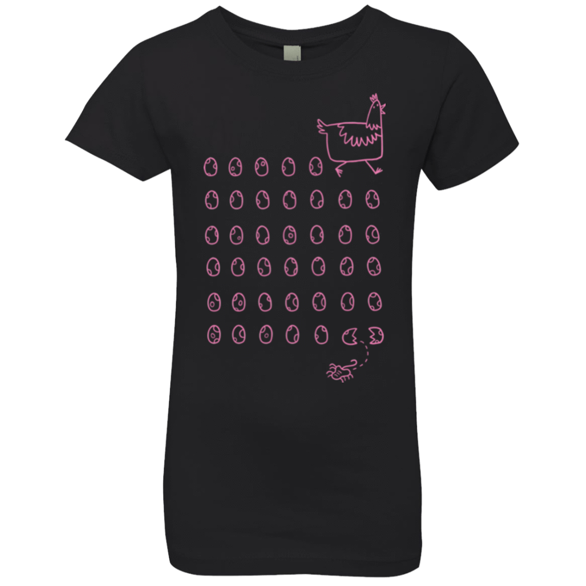 T-Shirts Black / YXS Alien Chicken Girls Premium T-Shirt