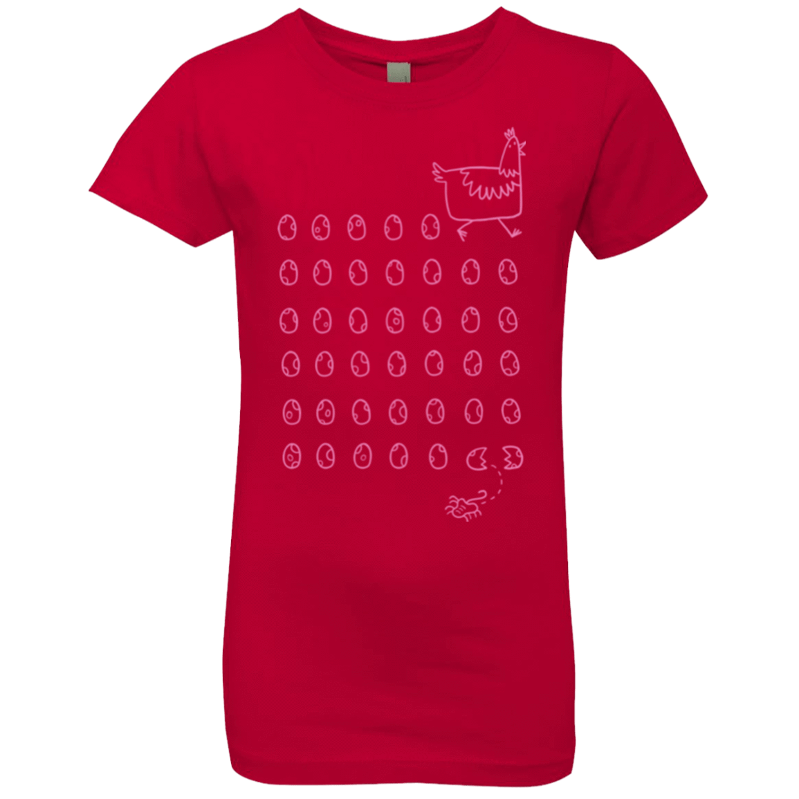 T-Shirts Red / YXS Alien Chicken Girls Premium T-Shirt