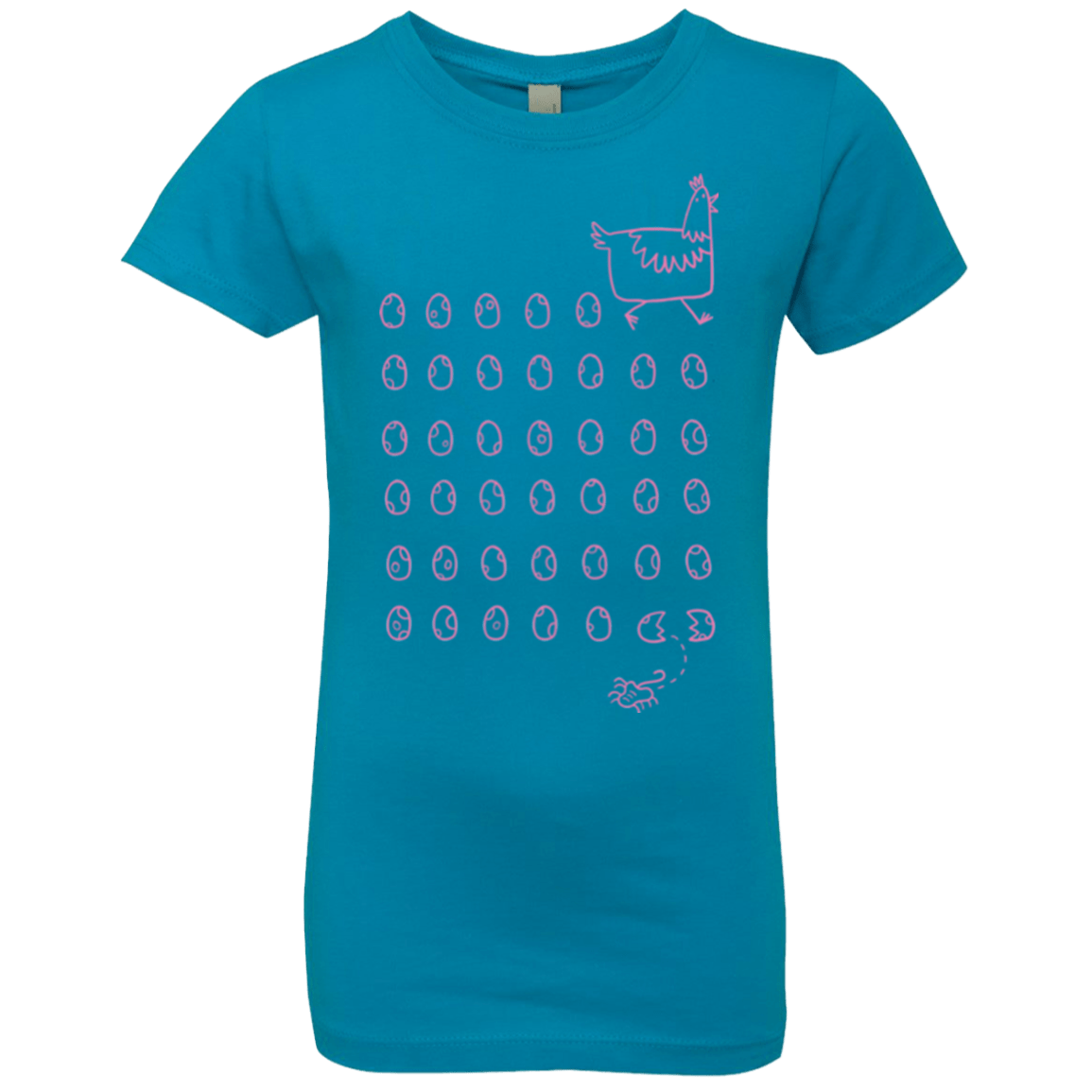 T-Shirts Turquoise / YXS Alien Chicken Girls Premium T-Shirt