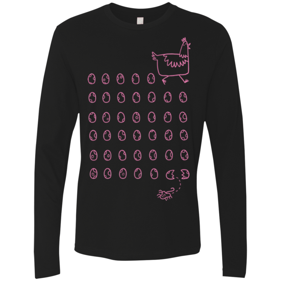 T-Shirts Black / Small Alien Chicken Men's Premium Long Sleeve
