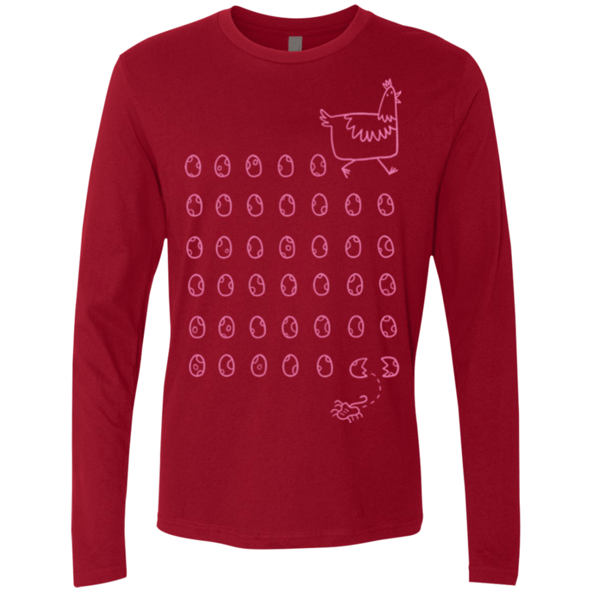 T-Shirts Cardinal / Small Alien Chicken Men's Premium Long Sleeve