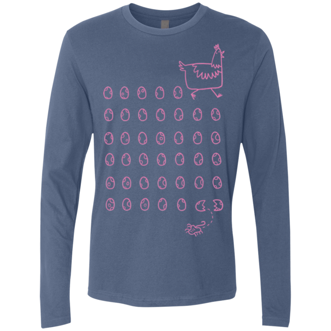 T-Shirts Indigo / Small Alien Chicken Men's Premium Long Sleeve