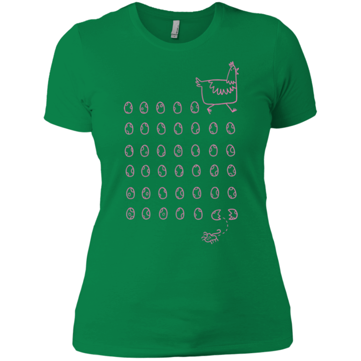 T-Shirts Kelly Green / X-Small Alien Chicken Women's Premium T-Shirt