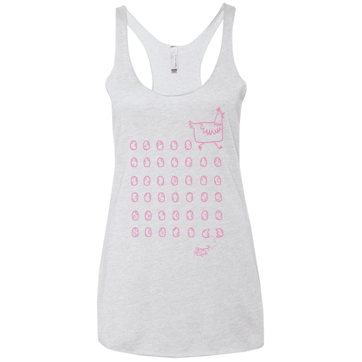T-Shirts Heather White / X-Small Alien Chicken Women's Triblend Racerback Tank